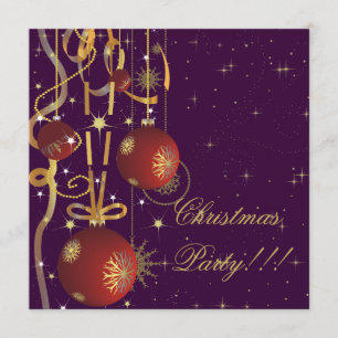 Convite de festas de púrpura de Natal & Fitas