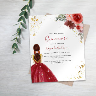 CONVITE DE FESTAS de Quinceanera do BUDGET Red Dre