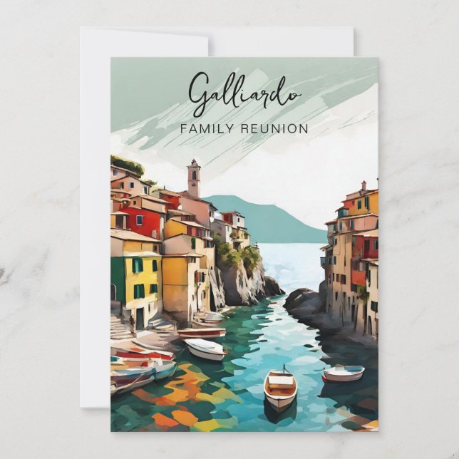 Convite de festas de Reunião da Família Italiana (Frente)