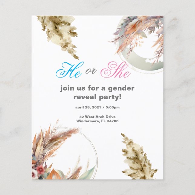 Convite de festas de Revisão de Quadro Redondo Pam (Frente)