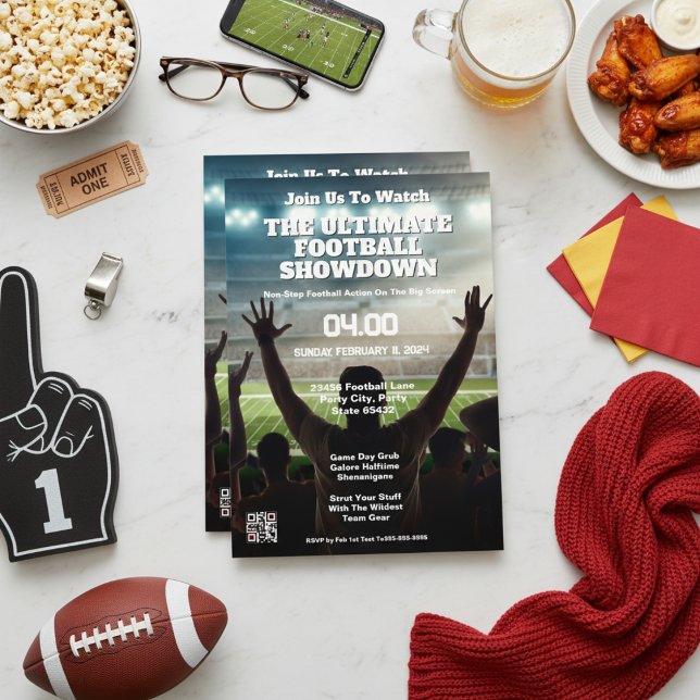 Convite de festas de Rivalidade Epic Football (Epic Football Rivalry Party Invitation)