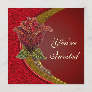 Convite de festas de Rosa judeu elegante