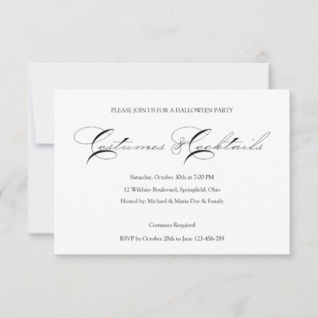 Convite de festas de roupa de coquetel (Frente)