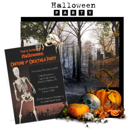 Convite de festas de roupas e coquetéis do Hallowe