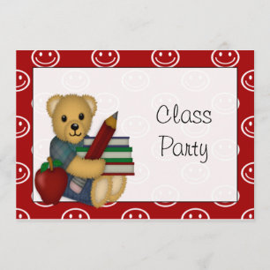 Convite de festas de Sala de Aula do Book Bear