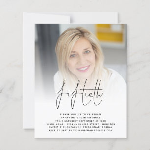 Convite de festas de Script de Foto de Aniversário