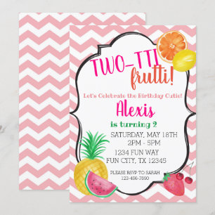 Convite de festas de segundo aniversário Frutti de