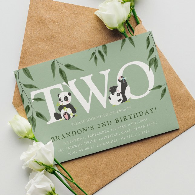 Convite de festas de segundo aniversário neutro de (Criador carregado)