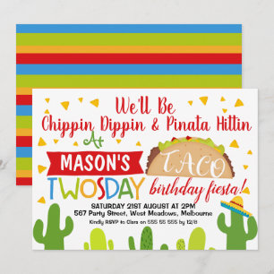 Convite de festas de segundo aniversário Twosday p