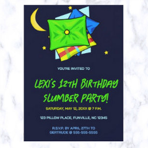 Convite de festas de Slumber Editável