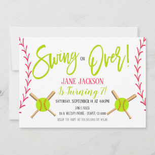 Convite de festas de Softball