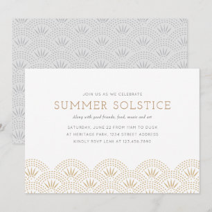 Convite de festas de solstício Dourado Elegante