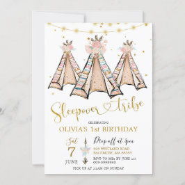 Convite de festas de soneca-rosa-rosa