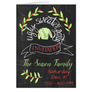 Convite de festas de Suéter de Natal Feio