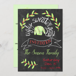 Convite de festas de Suéter de Natal Feio