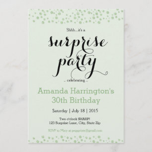 Convite de festas de Surpresa Verde - Adulto