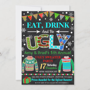 Convite de festas de Sweater Feio