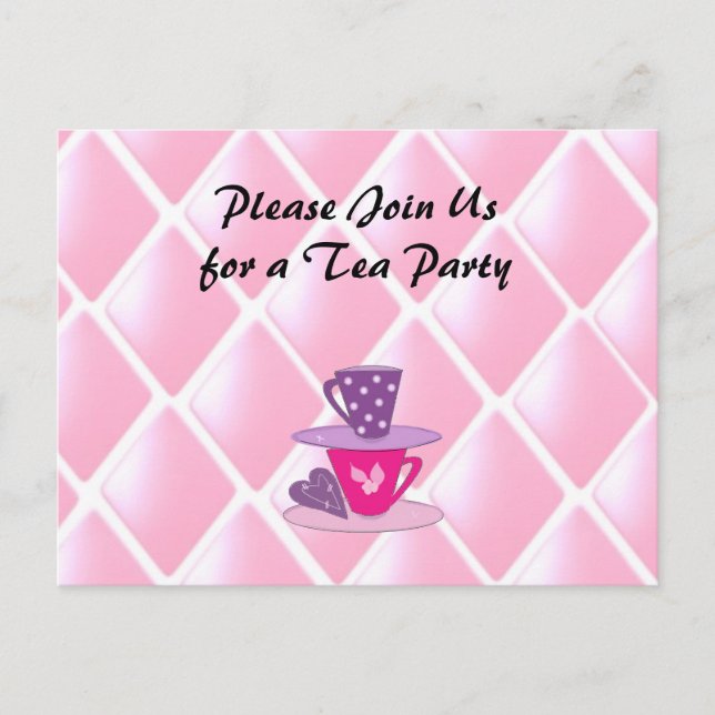 Convite de festas de Tea do Stacking Teacups (Frente)