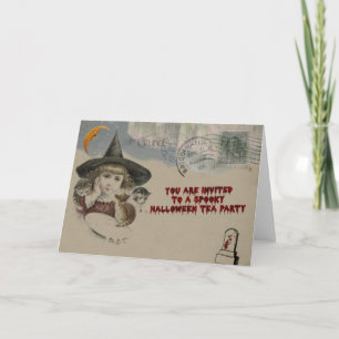 Convite de festas de Tea Halloween