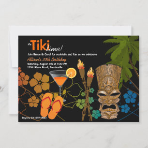Convite de festas de tempo Tiki