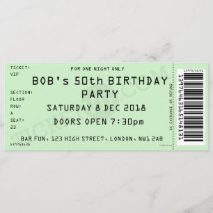 Convite de festas de Tíquete do Green Concert