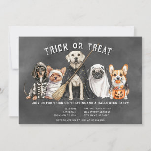 Convite de festas de Trick ou Tratar Cães de Hallo