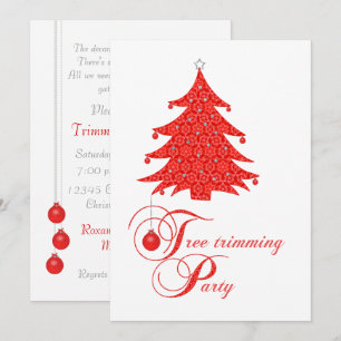 Convite de festas de Trimagem de Árvore de Natal 
