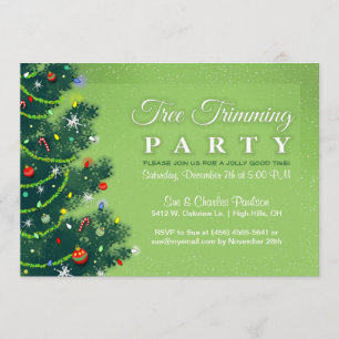 Convite de festas de Trimagem em Árvore - Árvore