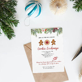 Convite de festas de troca Cookie do Gingerbird ma