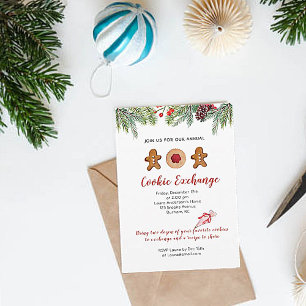 Convite de festas de troca Cookie do Gingerbird ma