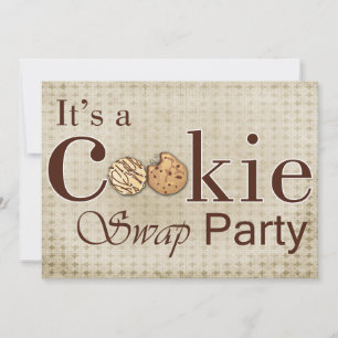 convite de festas de troca de Cookie de Feriado ma
