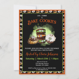 Convite de festas de Troca de Cookies de Halloween