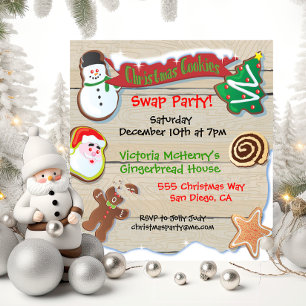 Convite de festas de Troca de Cookies de Natal
