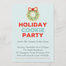 Convite de festas de Troca de Cookies de Natal