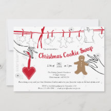 Convite de festas de Troca de Cookies de Natal