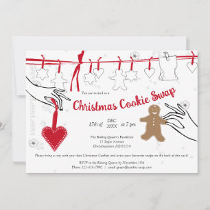 Convite de festas de Troca de Cookies de Natal