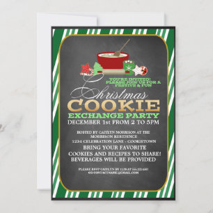 Convite de festas de troca de cookies de Natal div