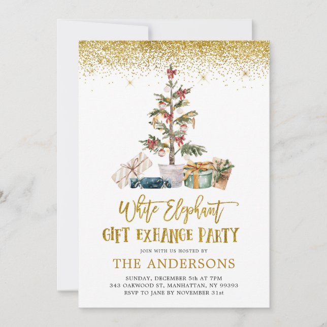 Convite de festas de Troca de Ofertas de Elefante  (Frente)