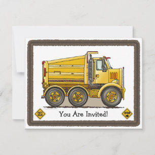 Convite de festas de Truck Kids do Highway Dump