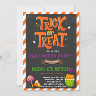 Convite de festas de truque ou de tratamento