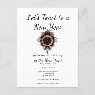 Convite de festas de Vamos Dourado para Ano Novo