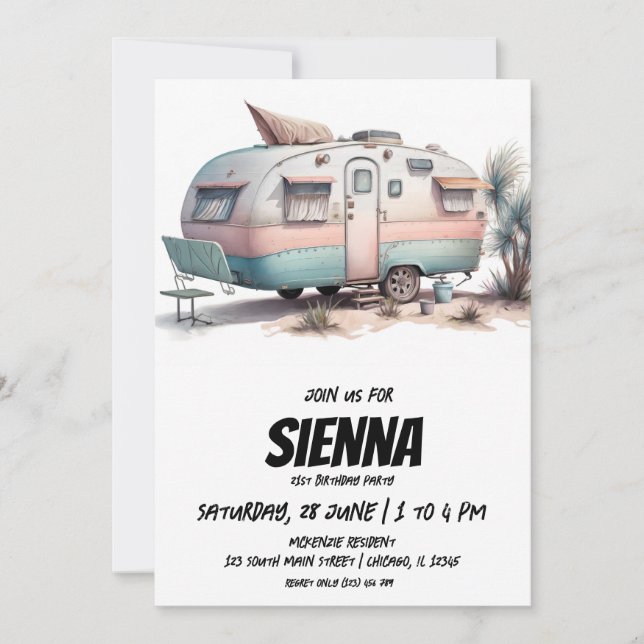 Convite de festas de Verão de Praia (Frente)