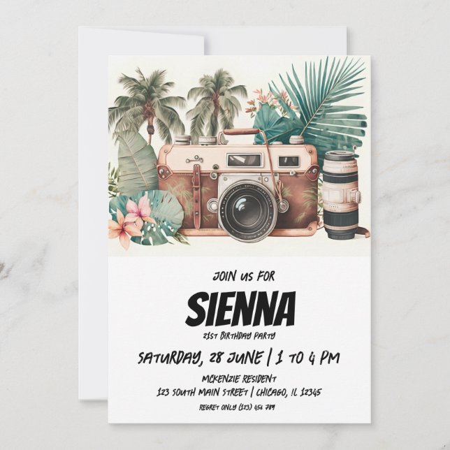 Convite de festas de Verão de Praia (Frente)