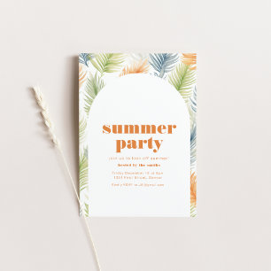 Convite de festas de Verão Soireiro com Planta Tro
