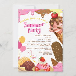 Convite de festas de Verão sorvete