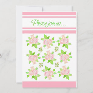 Convite de festas de Verão Vintage Pink Roses