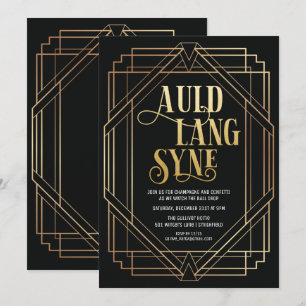 Convite de festas de Véspera de Ano Novo