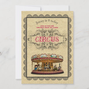 Convite de festas de Vintage CIRCUS