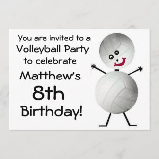 Convite de festas de Voleibol de Aniversário