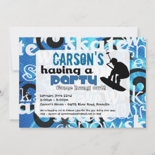 Convite de festas de wakeboard